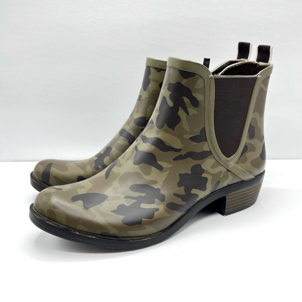 Lucky Brand Camo Print Basel H2o Chelsea Rain Boots  Size 10